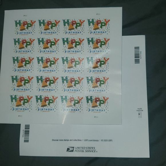 100 Forever Happy Birthday USPS Postage Stamps First Class Mail Party Invitation - Picture 5 of 9